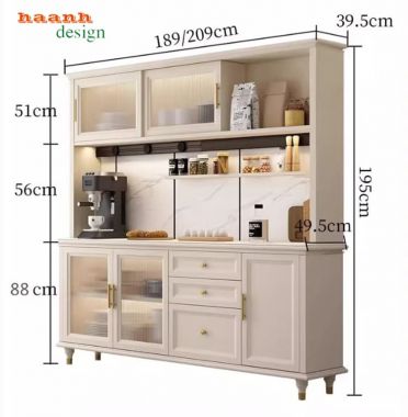 Kệ gỗ lưu trữ phòng bếp hiện đại, gọn gàng cho mọi không gian-TLT 009