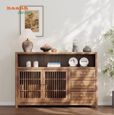 Tủ gỗ phòng bếp hiện đại bằng gỗ sồi tự nhiên cao cấp-TLT 008