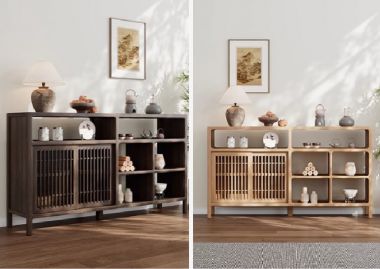 Tủ gỗ phòng bếp hiện đại bằng gỗ sồi tự nhiên cao cấp-TLT 008