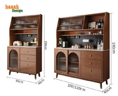 Tủ Lưu Trữ Phòng Bếp Gỗ Tự Nhiên Nâng Tầm Không Gian Bếp-TLT 002