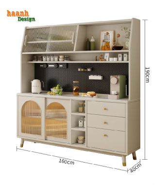 Tủ Lưu Trữ Phòng Bếp Gỗ Tự Nhiên Nâng Tầm Không Gian Bếp-TLT 002
