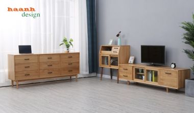  Tủ ngăn kéo gỗ sồi tự nhiên sản phẩm cho phòng ngủ hiện đại TNG 003
