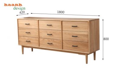  Tủ ngăn kéo gỗ sồi tự nhiên sản phẩm cho phòng ngủ hiện đại TNG 003