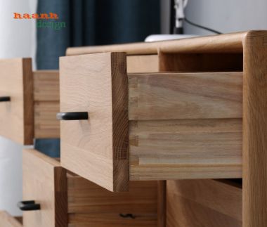  Tủ ngăn kéo gỗ sồi tự nhiên sản phẩm cho phòng ngủ hiện đại TNG 003