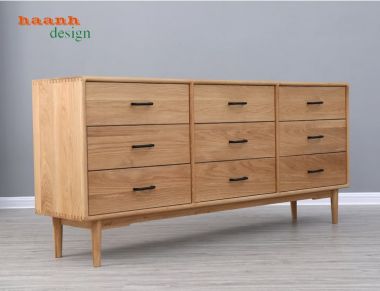  Tủ ngăn kéo gỗ sồi tự nhiên sản phẩm cho phòng ngủ hiện đại TNG 003