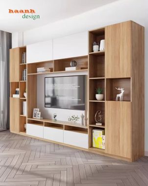 Mẫu tủ tường gỗ công nghiệp đẹp, bền, giá tốt 2025-TPK 005