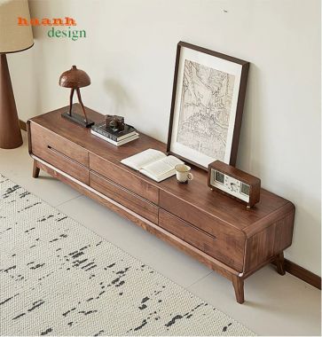 Mẫu Tủ Kệ Tivi Phòng Khách Gỗ Óc Chó Sang Trọng-TPK 017