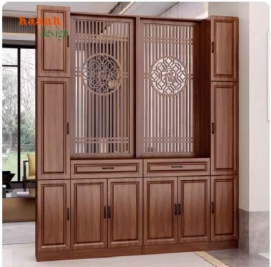 Top mẫu tủ gỗ trang trí phòng khách hiện đại, sang trọng 2025-TPK 012