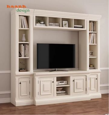 Tủ kệ gỗ phòng khách hiện đại kết hợp kệ tivi và tủ rượu đẹp-TPK 014