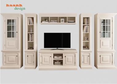 Tủ kệ gỗ phòng khách hiện đại kết hợp kệ tivi và tủ rượu đẹp-TPK 014