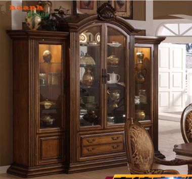 Mẫu tủ rượu tân cổ điển đẹp sang trọng cho phòng khách cao cấp-TCC 016