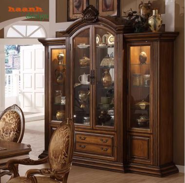 Mẫu tủ rượu tân cổ điển đẹp sang trọng cho phòng khách cao cấp-TCC 016