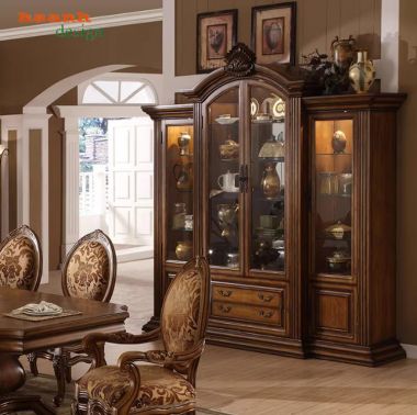 Mẫu tủ rượu tân cổ điển đẹp sang trọng cho phòng khách cao cấp-TCC 016