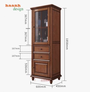 Kệ tủ gỗ phòng khách tân cổ điển châu âu TTC 005
