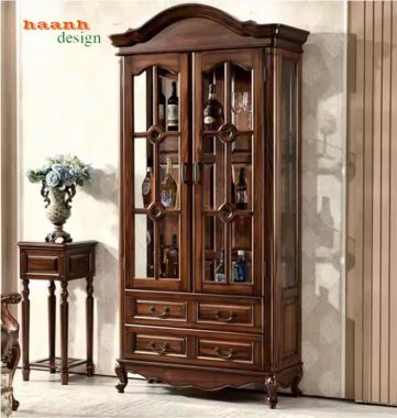 Tủ rượu tân cổ điển đẹp – Nội thất sang trọng cho phòng khách-TCC 017