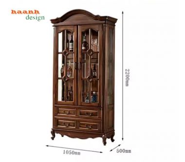 Tủ rượu tân cổ điển đẹp – Nội thất sang trọng cho phòng khách-TCC 017
