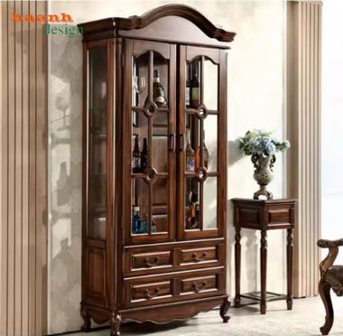 Tủ rượu tân cổ điển đẹp – Nội thất sang trọng cho phòng khách-TCC 017