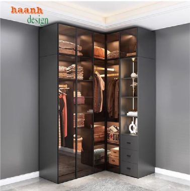Tiện lợi khi sử dụng tủ áo gỗ công nghiệp cánh kính-TCK 004