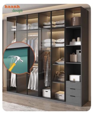 Tự tin khoe vẻ đẹp của tủ quần áo cánh kính-TCK 001