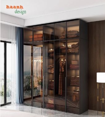 Tiện lợi khi sử dụng tủ áo gỗ công nghiệp cánh kính-TCK 004