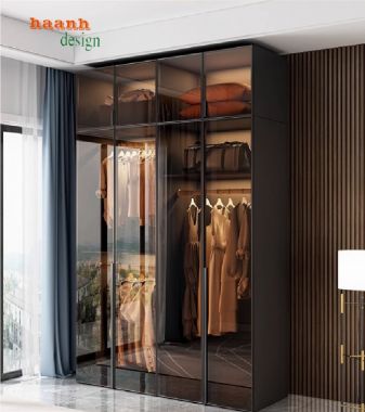 Tiện lợi khi sử dụng tủ áo gỗ công nghiệp cánh kính-TCK 004