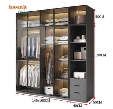 Tự tin khoe vẻ đẹp của tủ quần áo cánh kính-TCK 001