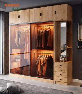 Hiện đại hóa không gian với tủ áo cánh kính cửa lùa-TCK 005