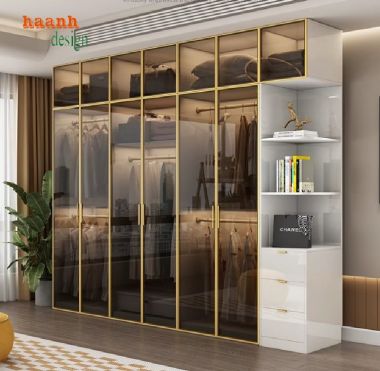 Nâng cấp không gian sống với tủ áo gỗ cánh kính-TCK 006