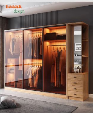 Hiện đại hóa không gian với tủ áo cánh kính cửa lùa-TCK 005