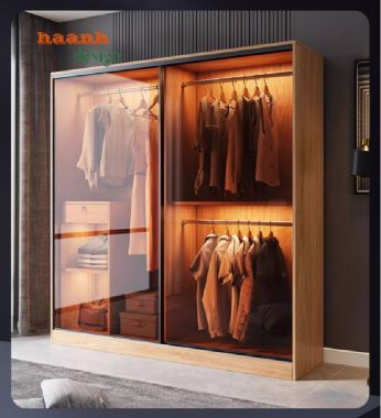 Hiện đại hóa không gian với tủ áo cánh kính cửa lùa-TCK 005