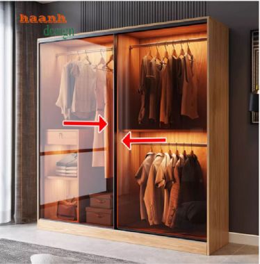 Hiện đại hóa không gian với tủ áo cánh kính cửa lùa-TCK 005