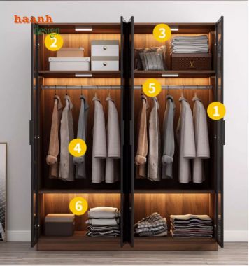 Những tính năng nổi bật của tủ quần áo gỗ cánh kính-TCK 002