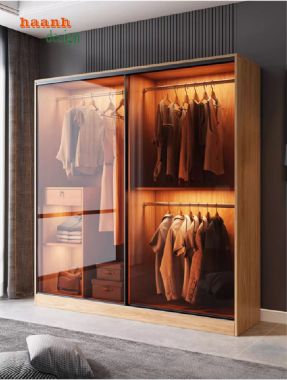 Hiện đại hóa không gian với tủ áo cánh kính cửa lùa-TCK 005