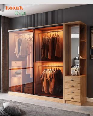 Hiện đại hóa không gian với tủ áo cánh kính cửa lùa-TCK 005