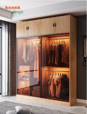 Hiện đại hóa không gian với tủ áo cánh kính cửa lùa-TCK 005