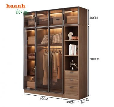 Tủ Quần Áo Gỗ Cánh Kính – Kết Hợp Thẩm Mỹ Và Công Năng-TCK 007