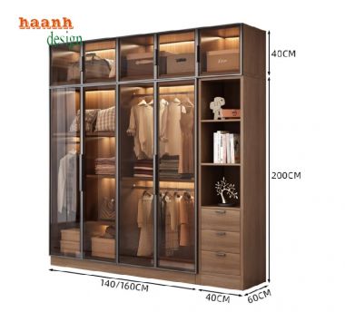 Tủ Quần Áo Gỗ Cánh Kính – Kết Hợp Thẩm Mỹ Và Công Năng-TCK 007