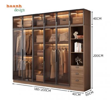 Tủ Quần Áo Gỗ Cánh Kính – Kết Hợp Thẩm Mỹ Và Công Năng-TCK 007