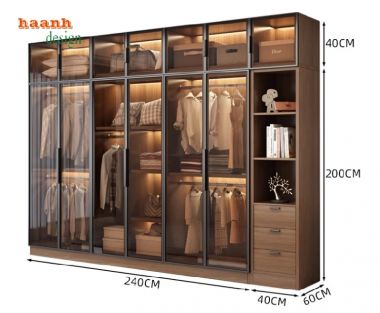 Tủ Quần Áo Gỗ Cánh Kính – Kết Hợp Thẩm Mỹ Và Công Năng-TCK 007