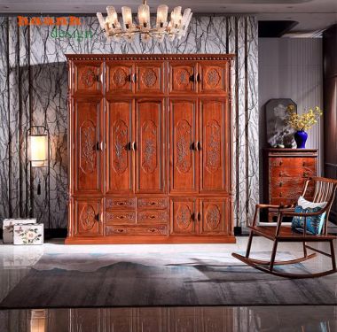 Mẫu tủ quần áo gỗ hương đẹp thiết kế tinh tế chuẩn cao cấp-TAG 015
