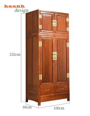 Tủ áo đời minh gỗ tự nhiên phong cách Á Đông TAG 001