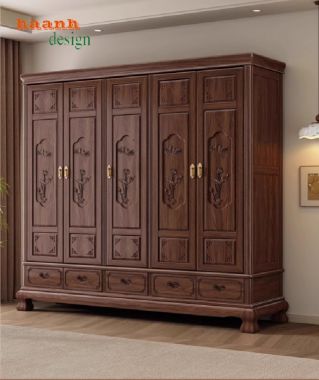 Chọn lựa tủ áo gỗ cánh chạm cho phòng ngủ hoàn hảo-TAG 009