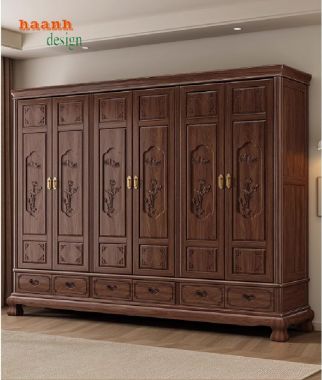 Chọn lựa tủ áo gỗ cánh chạm cho phòng ngủ hoàn hảo-TAG 009