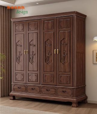 Chọn lựa tủ áo gỗ cánh chạm cho phòng ngủ hoàn hảo-TAG 009