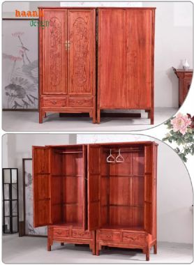 Trang trí tủ quần áo gỗ tự nhiên để không gian nổi bật-TAG 007
