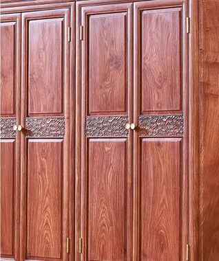 Tủ gỗ đựng quần áo gỗ gõ đỏ phong cách Trung Quốc giả cổ-TAG 014