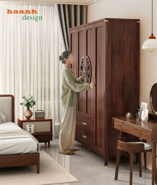 Tủ quần áo cao cấp thiết kế sang trọng chuẩn Á Đông-TAG 016
