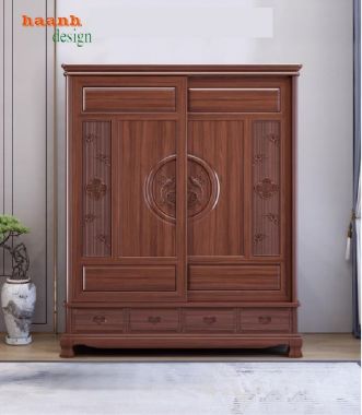 Tủ đựng quần áo bằng gỗ thủ công – Tinh hoa nội thất Á Đông-TAG 011