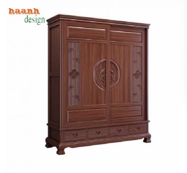 Tủ đựng quần áo bằng gỗ thủ công – Tinh hoa nội thất Á Đông-TAG 011