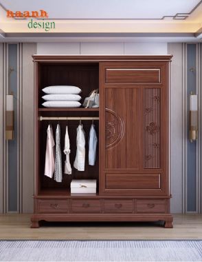 Tủ đựng quần áo bằng gỗ thủ công – Tinh hoa nội thất Á Đông-TAG 011